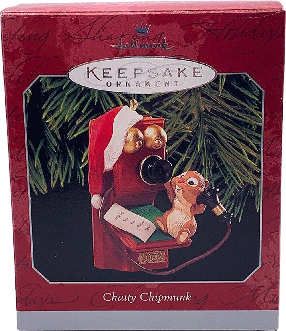 Hallmark Keepsake 1998 CHATTY CHIPMUNK Collectible Christmas Ornament Mint Box